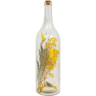 ATMOSPHERA Bouteille Déco Fleurs Séchées 45cm Jaune - Publicité ATMOSPHERA Bouteille Déco Fleurs Séchées 45cm Jaune - Publicité