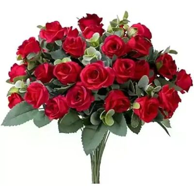 General Bouquet de roses artificielles en soie, 10 têtes, feuilles d'eucalyptus blanches, fausses fleurs pour Table de mariage, Vase de fête, décoration de maison~0059 - Publicité General Bouquet de roses artificielles en soie, 10 têtes, feuilles d'eucalyptus blanches, fausses fleurs pour Table de mariage, Vase de fête, décoration de maison~0059 - Publicité