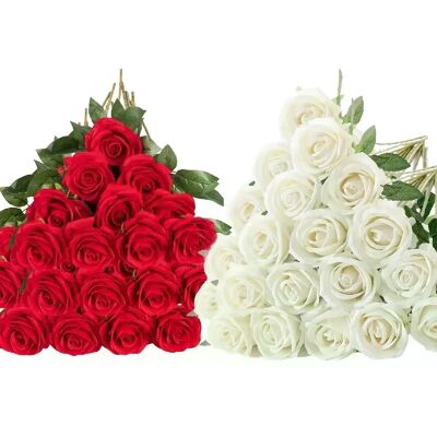 General Roses artificielles en velours, 50 pièces, fausses Roses à toucher réel, pour la saint-valentin, Bouquet de mariage, décoration de maison, DIY~0629 - Publicité General Roses artificielles en velours, 50 pièces, fausses Roses à toucher réel, pour la saint-valentin, Bouquet de mariage, décoration de maison, DIY~0629 - Publicité