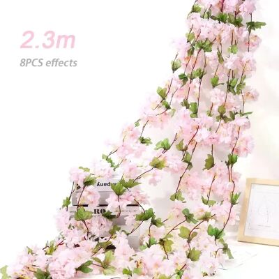 General Guirlande de fleurs artificielles de cerisier Sakura, 180cm, arc de mariage, arrière-plan de jardin, décoration de fête à domicile, fausses plantes de vigne en soie~0241 - Publicité General Guirlande de fleurs artificielles de cerisier Sakura, 180cm, arc de mariage, arrière-plan de jardin, décoration de fête à domicile, fausses plantes de vigne en soie~0241 - Publicité