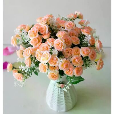 General Mini Roses artificielles à 15 têtes, 30cm, Bouquet de fleurs pour la maison, le salon, le bureau, ornement de bureau, fausses fleurs, décor de fête de mariage~0399 - Publicité General Mini Roses artificielles à 15 têtes, 30cm, Bouquet de fleurs pour la maison, le salon, le bureau, ornement de bureau, fausses fleurs, décor de fête de mariage~0399 - Publicité