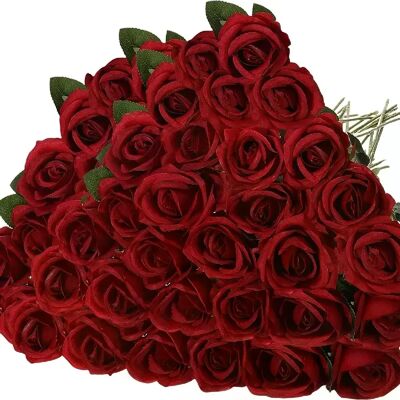 General Roses artificielles en velours, 50 pièces, fausses Roses à toucher réel, pour la saint-valentin, Bouquet de mariage, décoration de maison, DIY~0618 - Publicité General Roses artificielles en velours, 50 pièces, fausses Roses à toucher réel, pour la saint-valentin, Bouquet de mariage, décoration de maison, DIY~0618 - Publicité