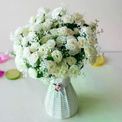 General Mini Roses artificielles à 15 têtes, 30cm, Bouquet de fleurs pour la maison, le salon, le bureau, ornement de bureau, fausses fleurs, décor de fête de mariage~0397 - Publicité General Mini Roses artificielles à 15 têtes, 30cm, Bouquet de fleurs pour la maison, le salon, le bureau, ornement de bureau, fausses fleurs, décor de fête de mariage~0397 - Publicité