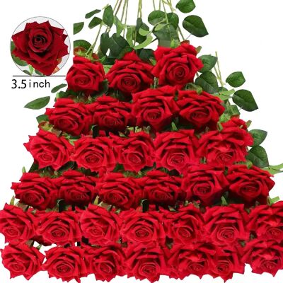 General Roses artificielles en velours, 50 pièces, fausses Roses à toucher réel, pour la saint-valentin, Bouquet de mariage, décoration de maison, DIY~0632 - Publicité General Roses artificielles en velours, 50 pièces, fausses Roses à toucher réel, pour la saint-valentin, Bouquet de mariage, décoration de maison, DIY~0632 - Publicité