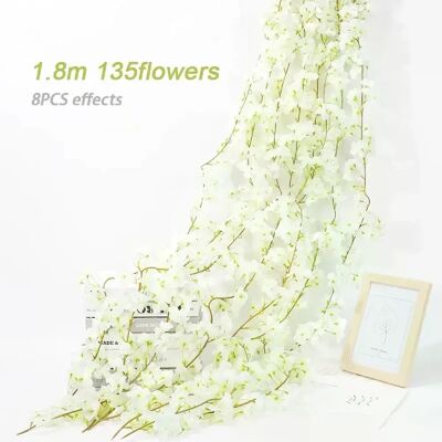 General Guirlande de fleurs artificielles de cerisier Sakura, 180cm, arc de mariage, arrière-plan de jardin, décoration de fête à domicile, fausses plantes de vigne en soie~0246 - Publicité General Guirlande de fleurs artificielles de cerisier Sakura, 180cm, arc de mariage, arrière-plan de jardin, décoration de fête à domicile, fausses plantes de vigne en soie~0246 - Publicité
