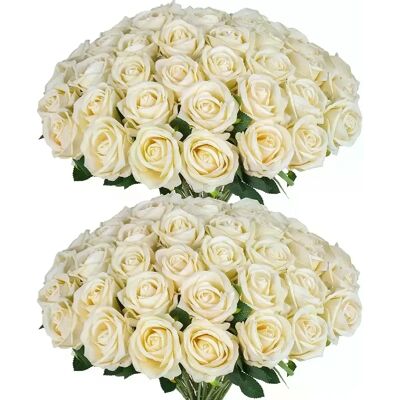 General Roses artificielles en velours, 50 pièces, fausses Roses à toucher réel, pour la saint-valentin, Bouquet de mariage, décoration de maison, DIY~0624 - Publicité General Roses artificielles en velours, 50 pièces, fausses Roses à toucher réel, pour la saint-valentin, Bouquet de mariage, décoration de maison, DIY~0624 - Publicité