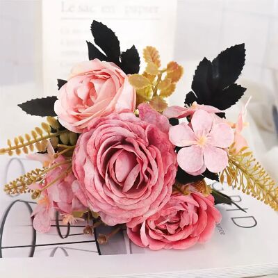 General Roses artificielles rétro pour Vase, cadeau de noël, mariage, décoration de salle de maison, pivoine en plein air, fausses plantes, Bouquet de mariée~0814 - Publicité General Roses artificielles rétro pour Vase, cadeau de noël, mariage, décoration de salle de maison, pivoine en plein air, fausses plantes, Bouquet de mariée~0814 - Publicité