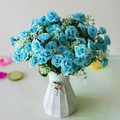 General Mini Roses artificielles à 15 têtes, 30cm, Bouquet de fleurs pour la maison, le salon, le bureau, ornement de bureau, fausses fleurs, décor de fête de mariage~0395 - Publicité General Mini Roses artificielles à 15 têtes, 30cm, Bouquet de fleurs pour la maison, le salon, le bureau, ornement de bureau, fausses fleurs, décor de fête de mariage~0395 - Publicité