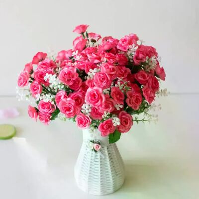 General Mini Roses artificielles à 15 têtes, 30cm, Bouquet de fleurs pour la maison, le salon, le bureau, ornement de bureau, fausses fleurs, décor de fête de mariage~0400 - Publicité General Mini Roses artificielles à 15 têtes, 30cm, Bouquet de fleurs pour la maison, le salon, le bureau, ornement de bureau, fausses fleurs, décor de fête de mariage~0400 - Publicité
