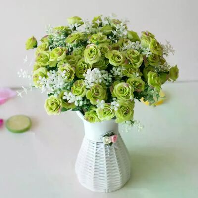 General Mini Roses artificielles à 15 têtes, 30cm, Bouquet de fleurs pour la maison, le salon, le bureau, ornement de bureau, fausses fleurs, décor de fête de mariage~0396 - Publicité General Mini Roses artificielles à 15 têtes, 30cm, Bouquet de fleurs pour la maison, le salon, le bureau, ornement de bureau, fausses fleurs, décor de fête de mariage~0396 - Publicité