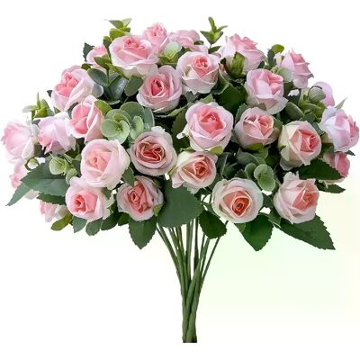 General Bouquet de roses artificielles en soie, 10 têtes, feuilles d'eucalyptus blanches, fausses fleurs pour Table de mariage, Vase de fête, décoration de maison~0055 - Publicité General Bouquet de roses artificielles en soie, 10 têtes, feuilles d'eucalyptus blanches, fausses fleurs pour Table de mariage, Vase de fête, décoration de maison~0055 - Publicité