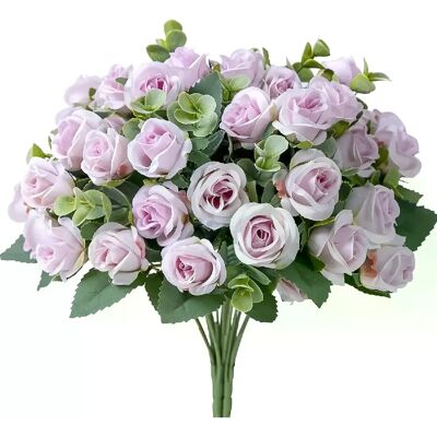 General Bouquet de roses artificielles en soie, 10 têtes, feuilles d'eucalyptus blanches, fausses fleurs pour Table de mariage, Vase de fête, décoration de maison~0056 - Publicité General Bouquet de roses artificielles en soie, 10 têtes, feuilles d'eucalyptus blanches, fausses fleurs pour Table de mariage, Vase de fête, décoration de maison~0056 - Publicité