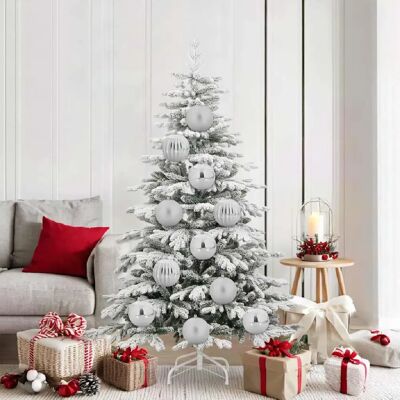 vidaXL Ensemble de Boules de Noël XL 9 pcs Argent Plastique - Publicité vidaXL Ensemble de Boules de Noël XL 9 pcs Argent Plastique - Publicité