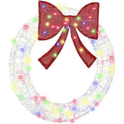 vidaXL Couronne avec 60 LED Multicolore 75 cm Acrylique - Publicité vidaXL Couronne avec 60 LED Multicolore 75 cm Acrylique - Publicité