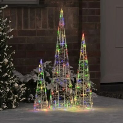 vidaXL Sapin de Noël 3 pcs Multicolore 20 x 20 x 80 cm Acrylique - Publicité vidaXL Sapin de Noël 3 pcs Multicolore 20 x 20 x 80 cm Acrylique - Publicité