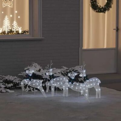 vidaXL Rennes LED 4 pcs Blanc tissu - Publicité vidaXL Rennes LED 4 pcs Blanc tissu - Publicité