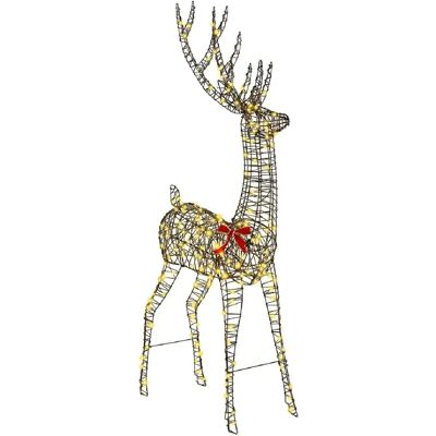 vidaXL Renne 3D avec 250 LED Blanc chaud 180 cm Rotin - Publicité vidaXL Renne 3D avec 250 LED Blanc chaud 180 cm Rotin - Publicité