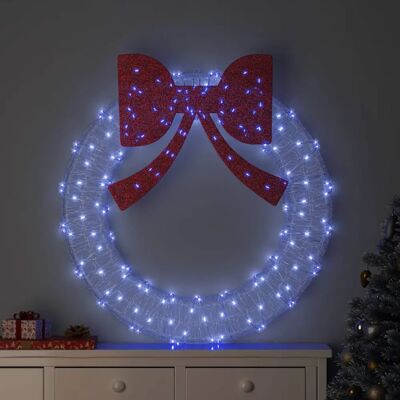 vidaXL Couronne avec 150 LED Bleu 120 cm Acrylique - Publicité vidaXL Couronne avec 150 LED Bleu 120 cm Acrylique - Publicité