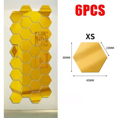Générique Lot de 24 autocollants muraux 3D en acrylique, effet miroir hexagonal, décoration murale, mosaïque, DIY~1847 - Publicité Générique Lot de 24 autocollants muraux 3D en acrylique, effet miroir hexagonal, décoration murale, mosaïque, DIY~1847 - Publicité