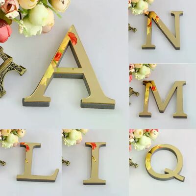 Générique Autocollants muraux miroir acrylique 3D à faire soi-même, 26 lettres anglaises, doré/noir, 10 cm/15 cm, décoration murale moderne pour la maison, mini #Y~2027 - Publicité Générique Autocollants muraux miroir acrylique 3D à faire soi-même, 26 lettres anglaises, doré/noir, 10 cm/15 cm, décoration murale moderne pour la maison, mini #Y~2027 - Publicité