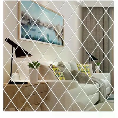 Générique Lot de 17/32/58 autocollants muraux miroir 3D en acrylique, motifs diamants et triangles, pour décoration de salon ou de maison~0141 - Publicité Générique Lot de 17/32/58 autocollants muraux miroir 3D en acrylique, motifs diamants et triangles, pour décoration de salon ou de maison~0141 - Publicité