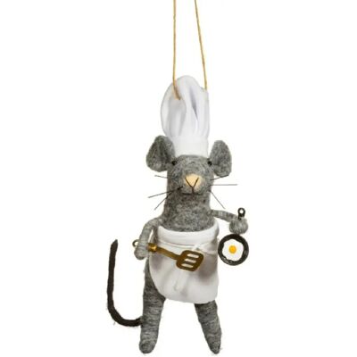 Sass & Belle Souris de chef en feutre cintre de Noël - Publicité Sass & Belle Souris de chef en feutre cintre de Noël - Publicité
