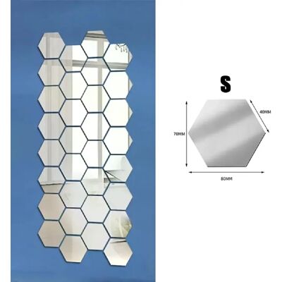 Générique Lot de 36 autocollants muraux 3D en acrylique avec mini miroir hexagonal, autocollants amovibles, décoration de chambre à coucher~00581 - Publicité Générique Lot de 36 autocollants muraux 3D en acrylique avec mini miroir hexagonal, autocollants amovibles, décoration de chambre à coucher~00581 - Publicité