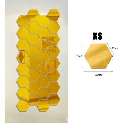 Générique Lot de 36 autocollants muraux 3D en acrylique avec mini miroir hexagonal, autocollants amovibles, décoration de chambre à coucher~00471 - Publicité Générique Lot de 36 autocollants muraux 3D en acrylique avec mini miroir hexagonal, autocollants amovibles, décoration de chambre à coucher~00471 - Publicité
