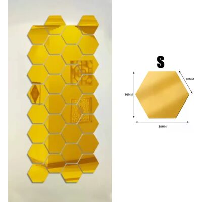 Générique Lot de 36 autocollants muraux 3D en acrylique avec mini miroir hexagonal, autocollants amovibles, décoration de chambre à coucher~00580 - Publicité Générique Lot de 36 autocollants muraux 3D en acrylique avec mini miroir hexagonal, autocollants amovibles, décoration de chambre à coucher~00580 - Publicité