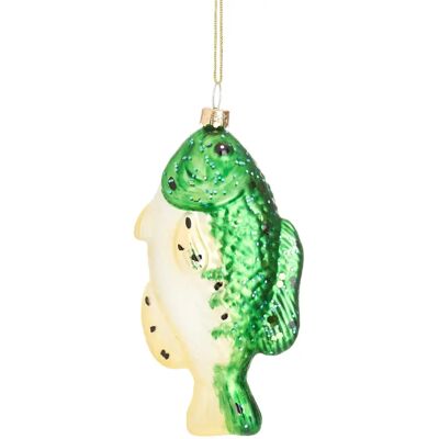 Sass & Belle Poisson vert et blanc boule de Noël - Publicité Sass & Belle Poisson vert et blanc boule de Noël - Publicité