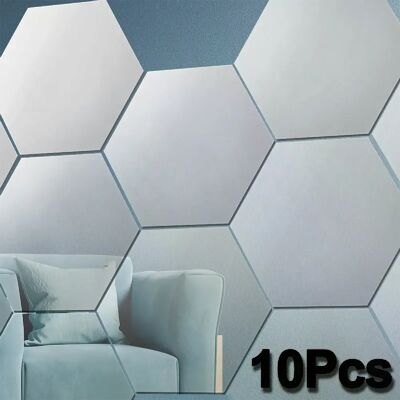 Générique Lot de 10 mini miroirs muraux 3D en acrylique, hexagonaux réguliers, autocollants, accessoires muraux à faire soi-même, décoration de chambre à coucher~01588 - Publicité Générique Lot de 10 mini miroirs muraux 3D en acrylique, hexagonaux réguliers, autocollants, accessoires muraux à faire soi-même, décoration de chambre à coucher~01588 - Publicité