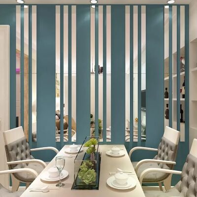 Générique 10 autocollants muraux 3D effet miroir à rayures pour salon, en acrylique, décoration de chambre, taille, décoration d'intérieur~01832 - Publicité Générique 10 autocollants muraux 3D effet miroir à rayures pour salon, en acrylique, décoration de chambre, taille, décoration d'intérieur~01832 - Publicité