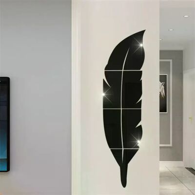 Générique Grand autocollant mural miroir 3D en forme de plume pour salon, décoration d'intérieur, autocollant en vinyle acrylique à faire soi-même~00538 - Publicité Générique Grand autocollant mural miroir 3D en forme de plume pour salon, décoration d'intérieur, autocollant en vinyle acrylique à faire soi-même~00538 - Publicité