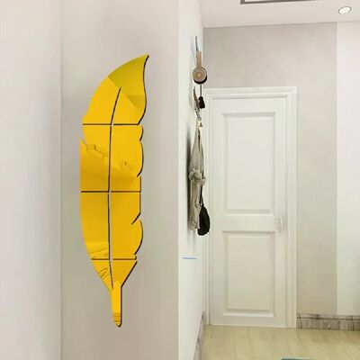 Générique Grand autocollant mural miroir 3D en forme de plume pour salon, décoration d'intérieur, autocollant en vinyle acrylique à faire soi-même~00536 - Publicité Générique Grand autocollant mural miroir 3D en forme de plume pour salon, décoration d'intérieur, autocollant en vinyle acrylique à faire soi-même~00536 - Publicité