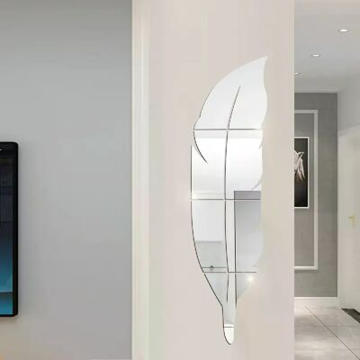 Générique Grand autocollant mural miroir 3D en forme de plume pour salon, décoration d'intérieur, autocollant en vinyle acrylique à faire soi-même~00534 - Publicité Générique Grand autocollant mural miroir 3D en forme de plume pour salon, décoration d'intérieur, autocollant en vinyle acrylique à faire soi-même~00534 - Publicité