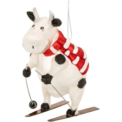 Sass & Belle Vache skieuse boule de Noël - Publicité Sass & Belle Vache skieuse boule de Noël - Publicité