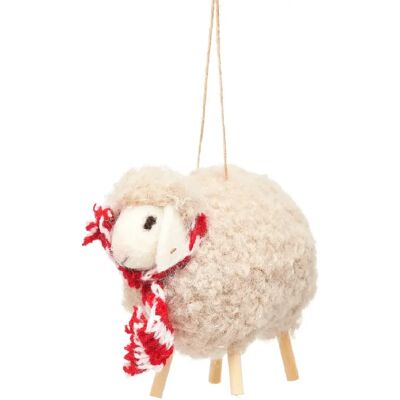 Sass & Belle Mouton blanc feutre cintre de Noël - Publicité Sass & Belle Mouton blanc feutre cintre de Noël - Publicité