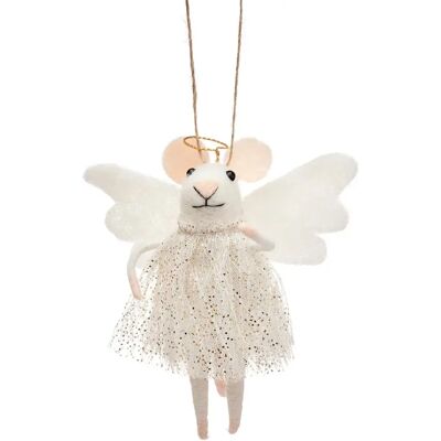 Sass & belle déco Noël souris ange - Blanc - Publicité Sass & belle déco Noël souris ange - Blanc - Publicité