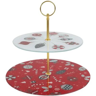 The Home Deco Factory Plateau de Présentation 2 Étages Noël 25cm Rouge - Publicité The Home Deco Factory Plateau de Présentation 2 Étages Noël 25cm Rouge - Publicité