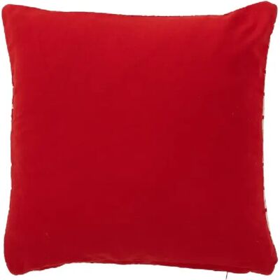 J-Line Coussin carré sapin de Noël en coton rouge 45x45x15 cm - Publicité J-Line Coussin carré sapin de Noël en coton rouge 45x45x15 cm - Publicité