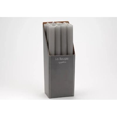 Amadeus Bougie flambeau gris 25 cm (lot de 12) - Publicité Amadeus Bougie flambeau gris 25 cm (lot de 12) - Publicité