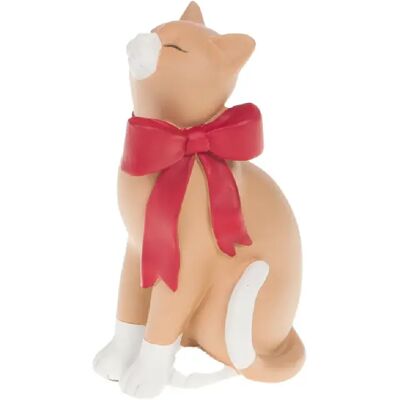 Amadeus Chat Nala avec nœud en résine H13 cm - Publicité Amadeus Chat Nala avec nœud en résine H13 cm - Publicité