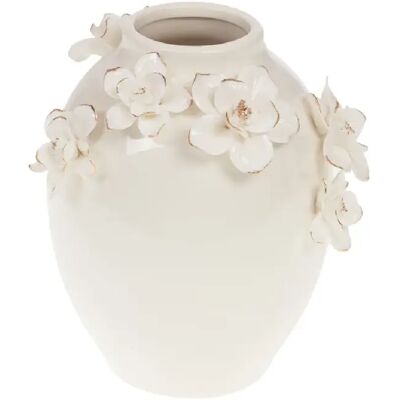 Amadeus Vase Linéa en céramique blanc H18 cm - Publicité Amadeus Vase Linéa en céramique blanc H18 cm - Publicité