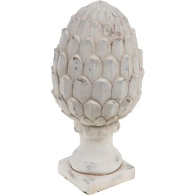 Amadeus Pomme de pin en ciment patinée blanche - 36cm Objet décoratif - Publicité Amadeus Pomme de pin en ciment patinée blanche - 36cm Objet décoratif - Publicité