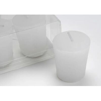 Amadeus Lot de 4 bougies Votive 4,3 x 4,7 cm blanche - Publicité Amadeus Lot de 4 bougies Votive 4,3 x 4,7 cm blanche - Publicité