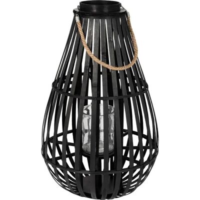 Paris Prix Lanterne Déco en Bambou Goutte 70cm Noir - Publicité Paris Prix Lanterne Déco en Bambou Goutte 70cm Noir - Publicité