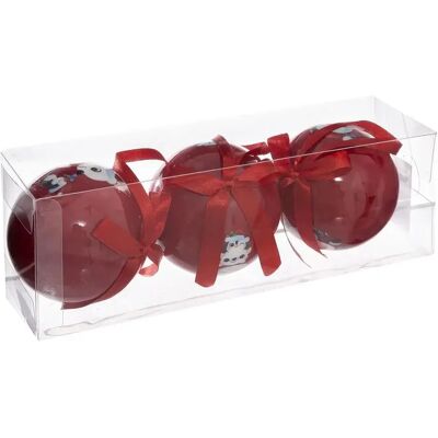 ATMOSPHERA Lot de 3 Boules de Noël Délice des Fêtes 7cm Rouge - Publicité ATMOSPHERA Lot de 3 Boules de Noël Délice des Fêtes 7cm Rouge - Publicité