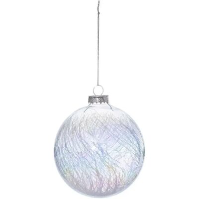 ATMOSPHERA Boule de Noël Craquelée Souffle Polaire 10cm Blanc - Publicité ATMOSPHERA Boule de Noël Craquelée Souffle Polaire 10cm Blanc - Publicité