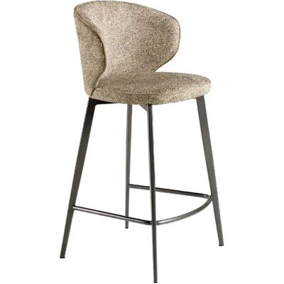 Angel Cerda Tabouret en tissu marron chiné - Publicité Angel Cerda Tabouret en tissu marron chiné - Publicité