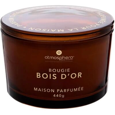 ATMOSPHERA Bougie Parfumée en Verre Glowy 440g Bois d'Or - Publicité ATMOSPHERA Bougie Parfumée en Verre Glowy 440g Bois d'Or - Publicité